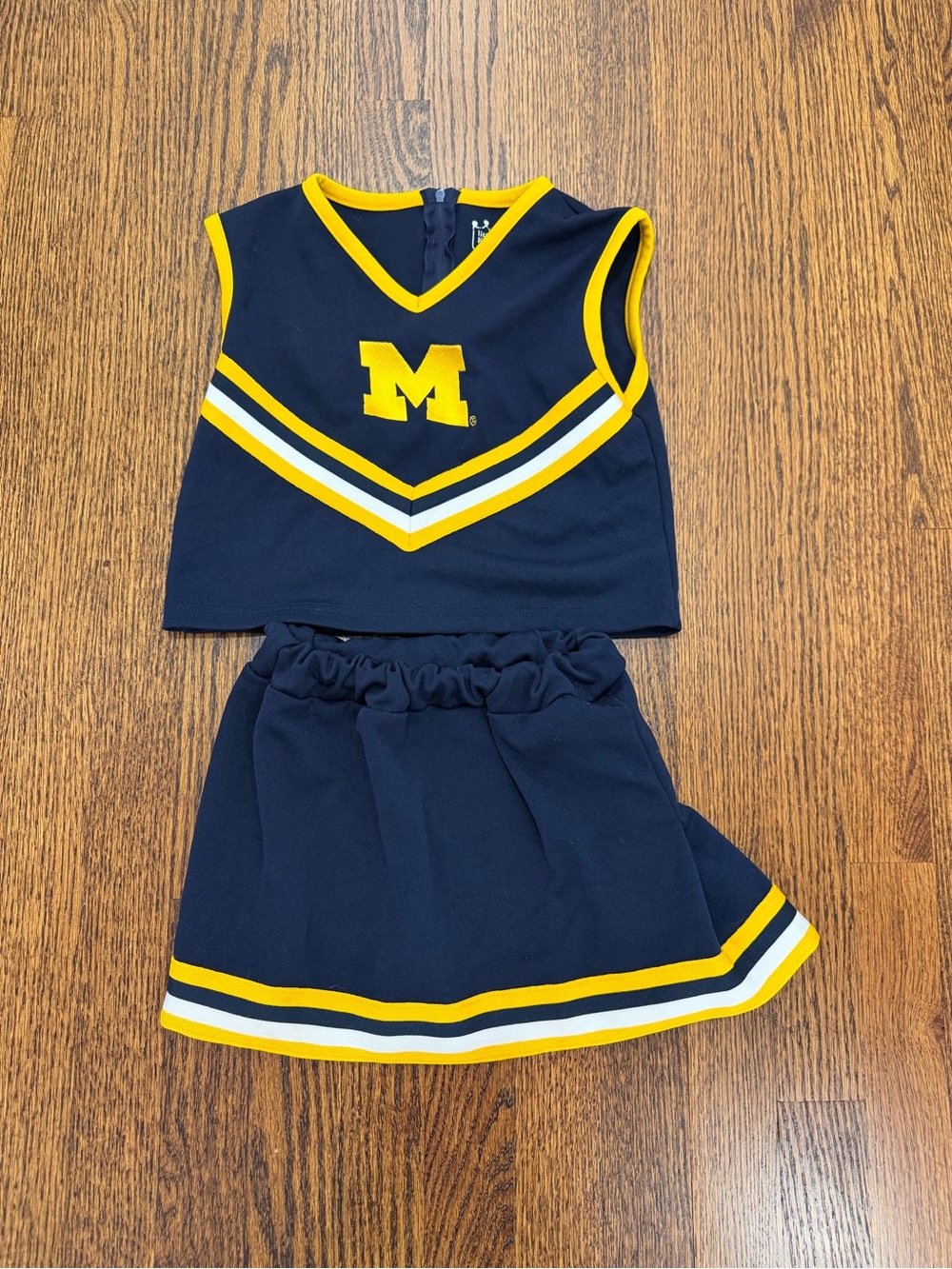 Girls Navy and Yellow Cheer Skirt Set - University M Style